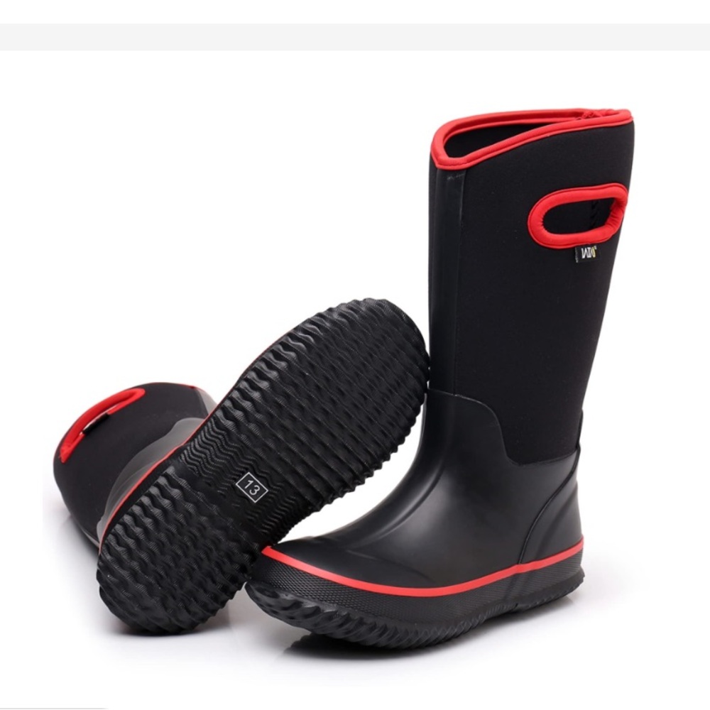 Kids Rubber Rain & Snow Boots Neoprene 100% Insulated Waterproof Size 3 Big Kid